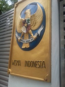 bangkok - outside the indonesian embassy