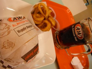veggie burger at A&W in jakarta