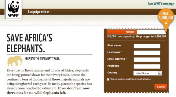 WWF Ivory Trade Ban Petition
